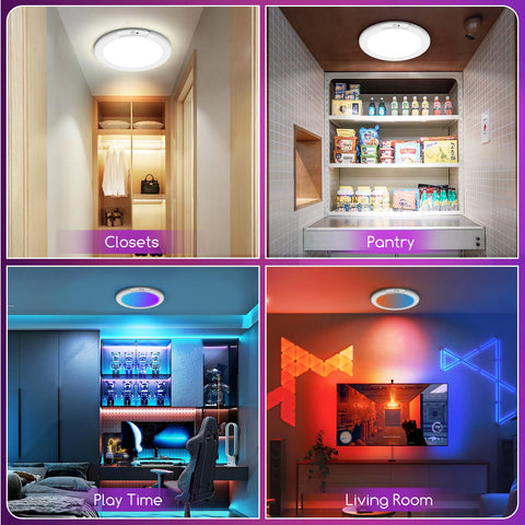 ORYAR wireless ceiling light ideal for closets, bathrooms, and hallways