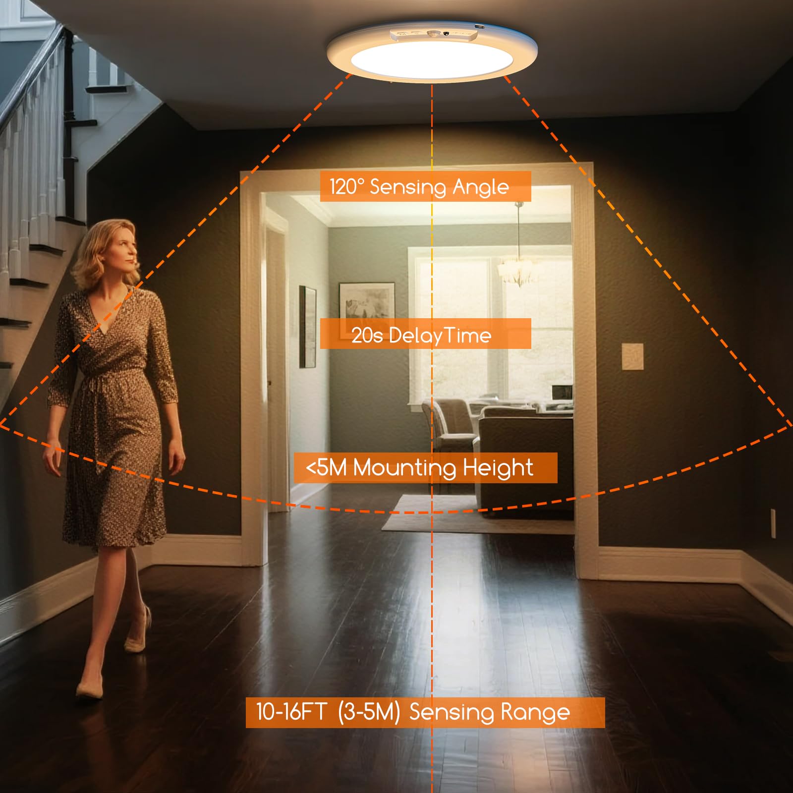 ORYAR ultra-thin 0.55-inch ceiling light designed for tight spaces