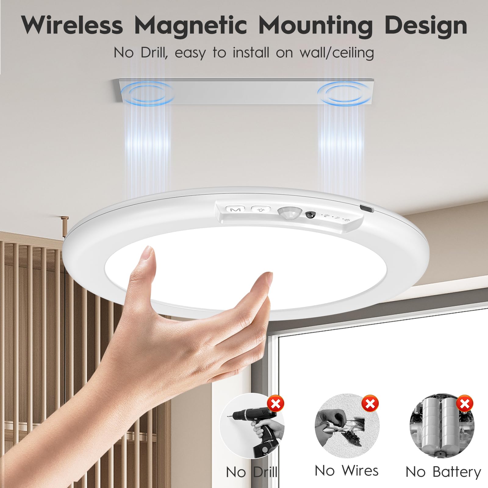 ORYAR ultra thin ceiling light 0.55 inch fits tight ceilings with magnetic mounting.