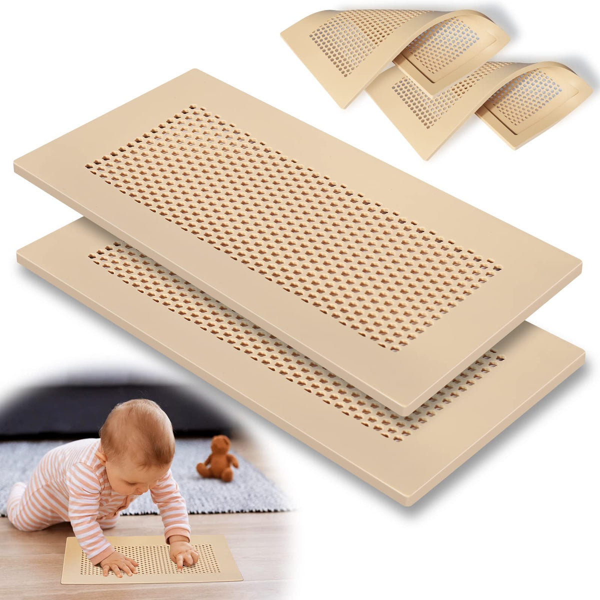 Orzbow baby-proof vent cover close-up in soft silicone for safe play spaces.