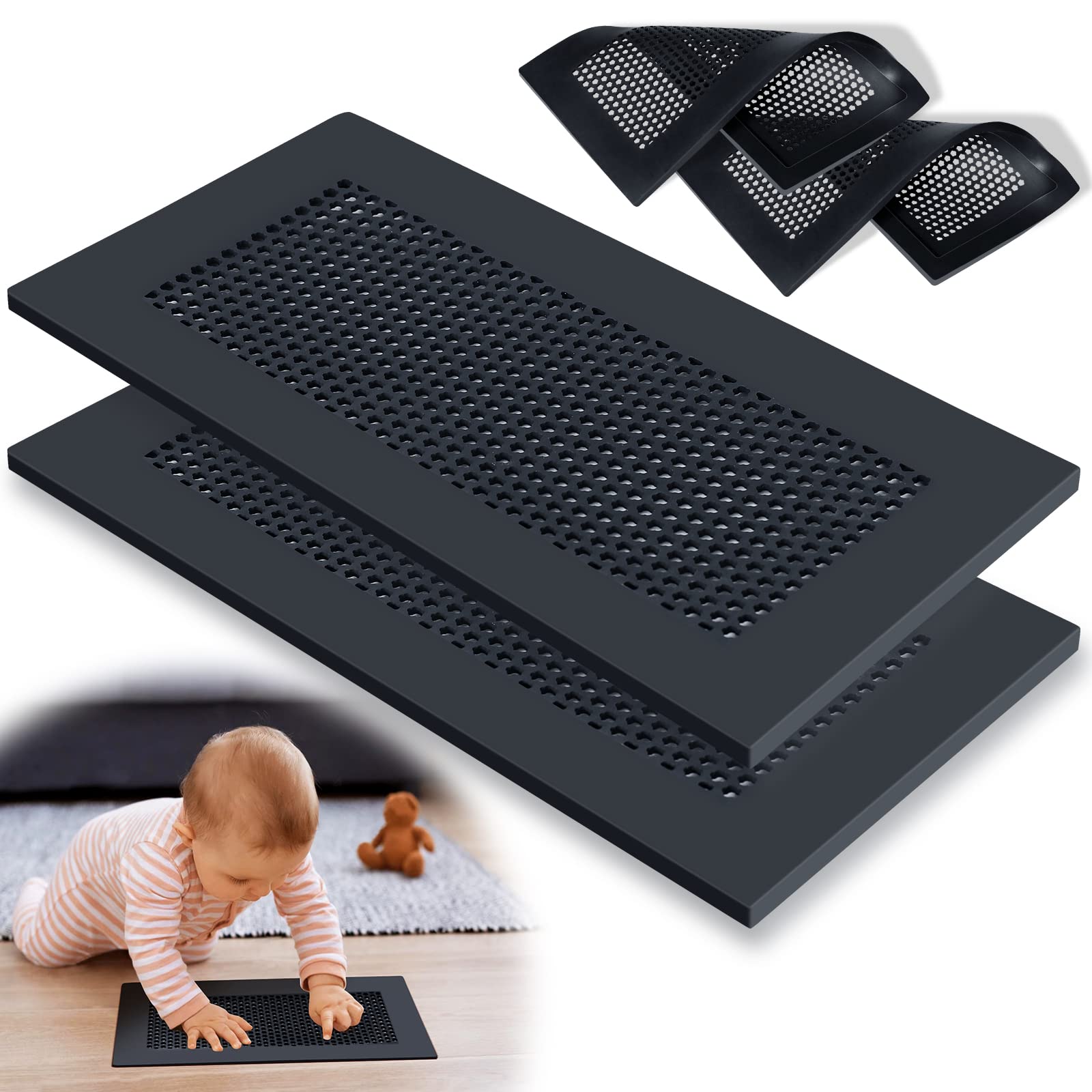 Orzbow baby vent cover close-up showing soft silicone edge protecting tiny fingers