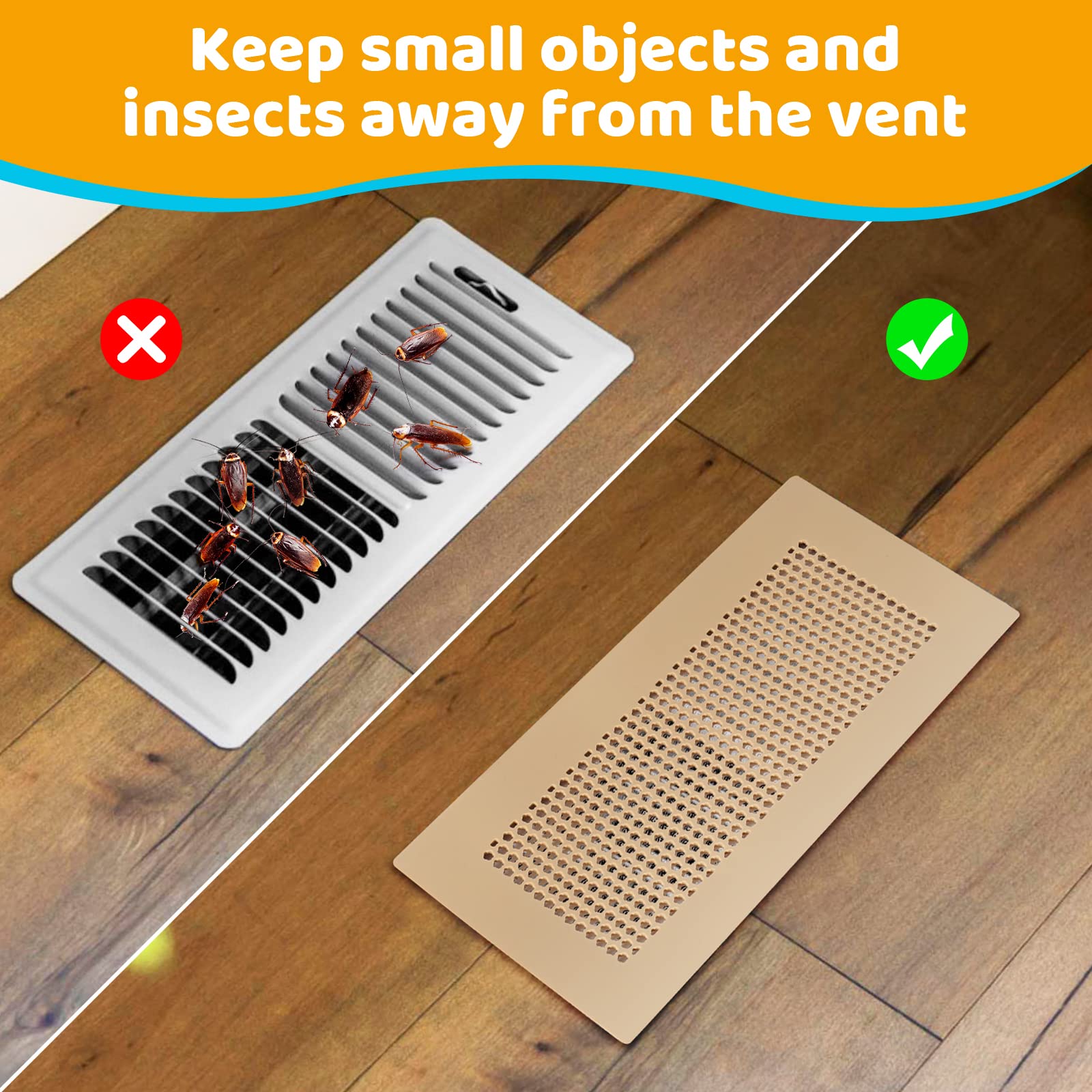 Orzbow vent cover on wall or ceiling register blending with decor.