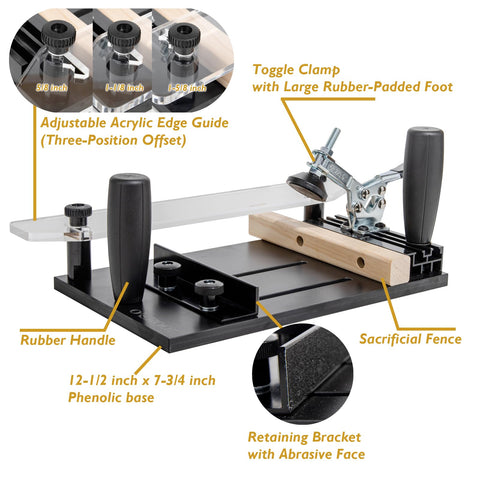 O'SKOOL Toggle clamp with rubber foot provides secure, surface-friendly holding.