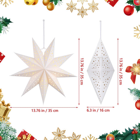 OSALADI 9-point star lanterns hanging for festive ambiance.