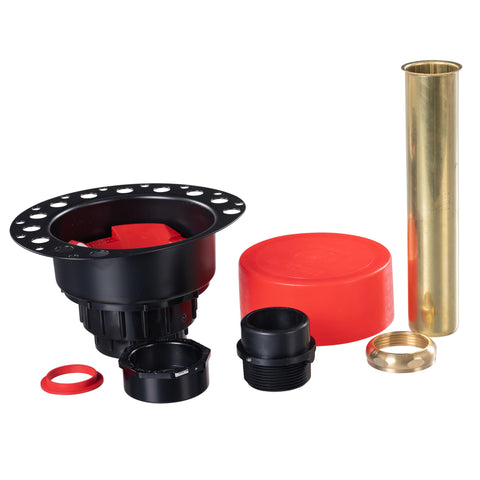 OS&B ITD35 tub drain kit overview showing compact, low-profile deck plate for tight bathrooms.