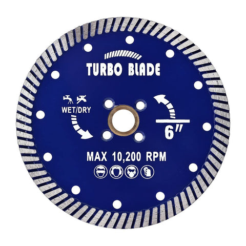 OSCEH 6-inch Diamond Turbo Blade cutting granite with a clean edge and fast progress