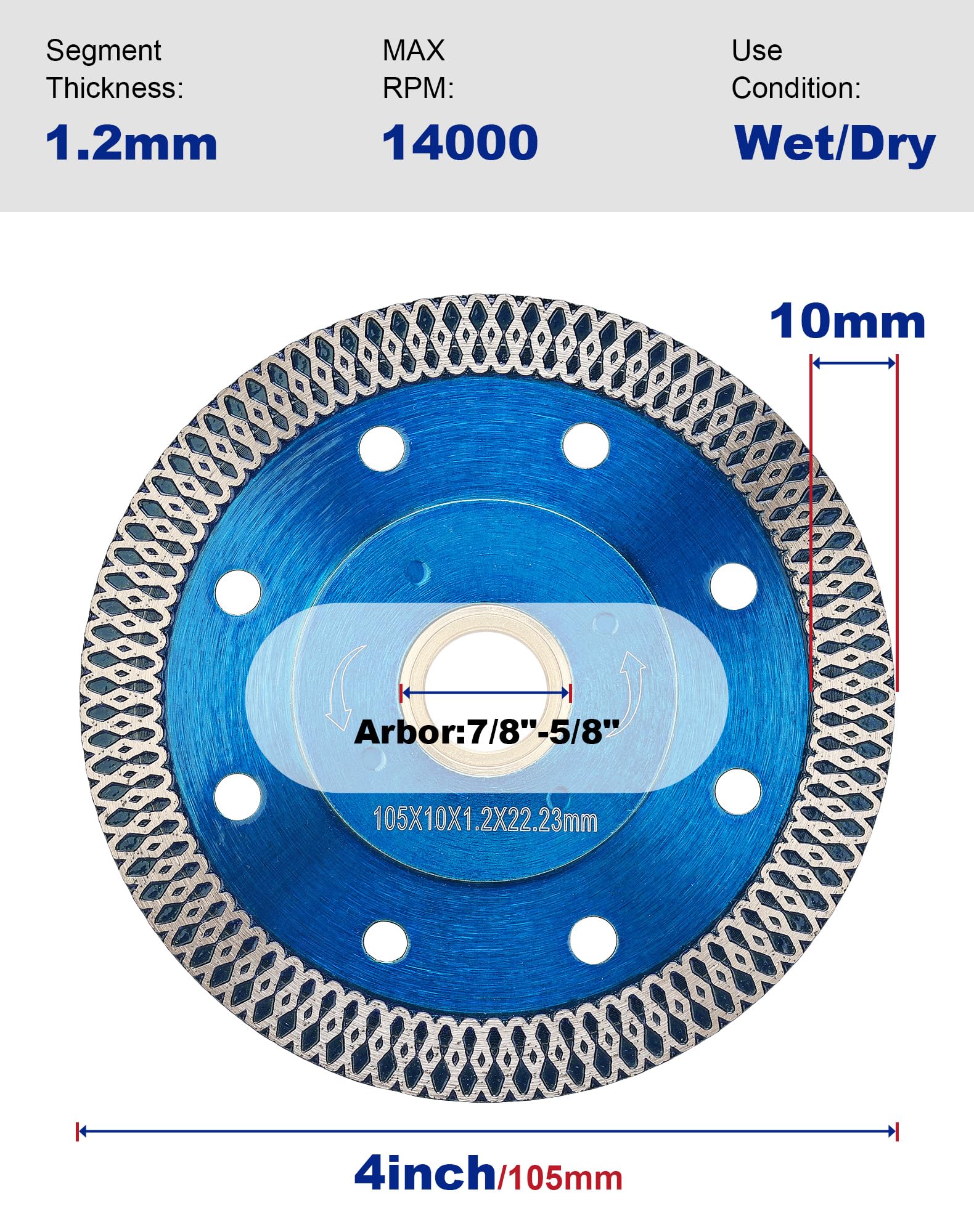 OSCEH smooth-edge porcelain tile blade for chip-free cuts