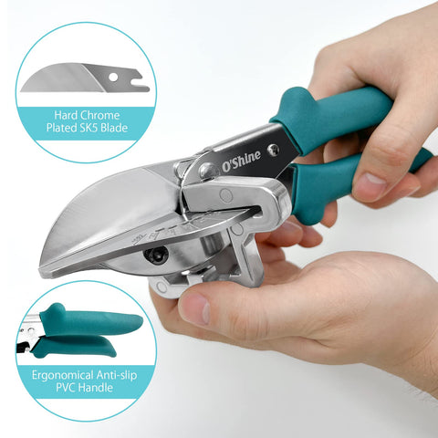 O'Shine Miter Shears 45-135 degree markings for quick angle setup