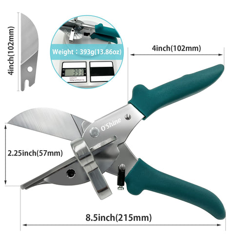 O'Shine Miter Shears anti-slip PVC handle reduces fatigue