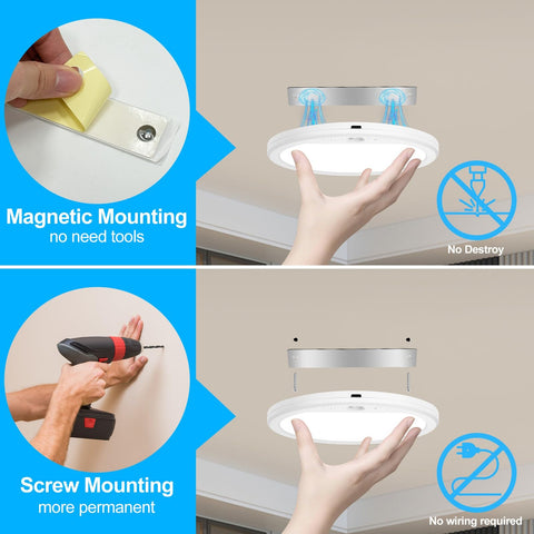 OSIDEN battery-powered ceiling light with no wiring needed