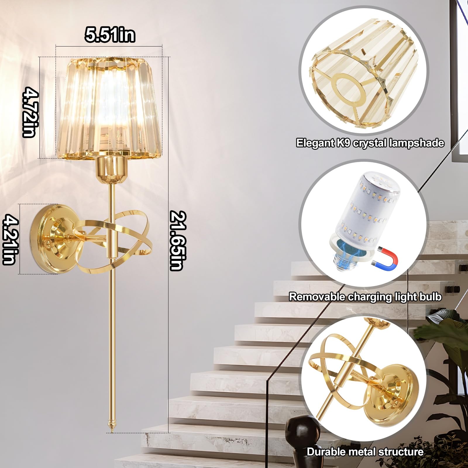 Remote-controlled color and brightness of OSIDEN sconce for mood lighting