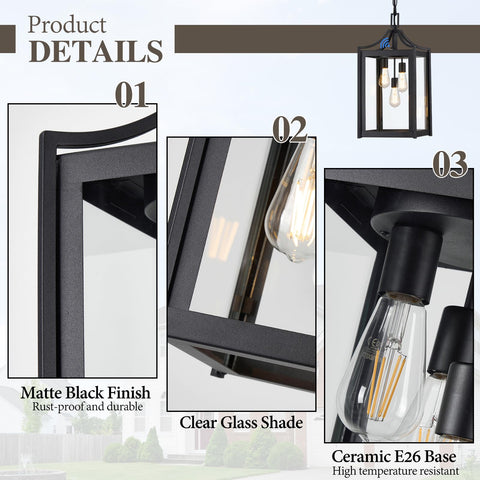 Included mounting hardware for Osimir outdoor pendant fits flat or sloped ceilings.