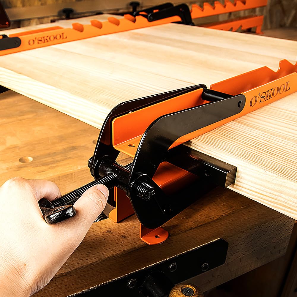 O'SKOOL 4-way panel clamp in use prevents bowing.