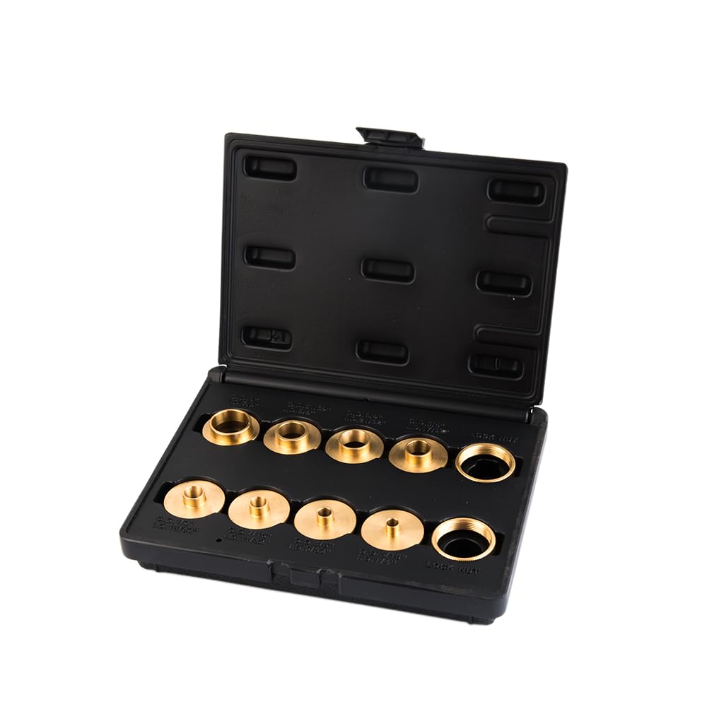 O'SKOOL brass router guide kit enables precise template routing for clean profiles.
