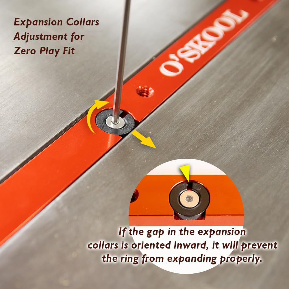 O'SKOOL expansion collars provide zero clearance for steadier cuts
