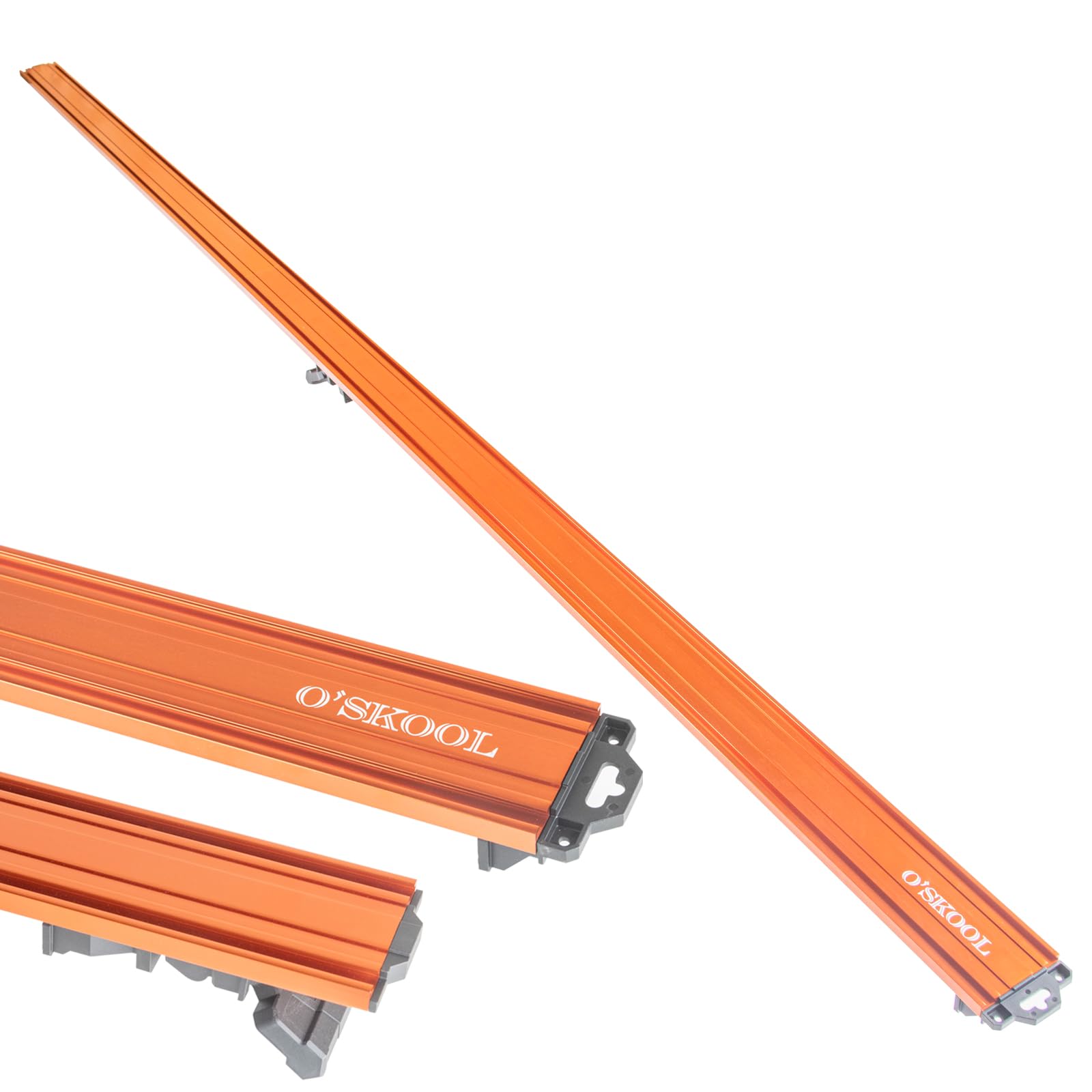 O'SKOOL quick-release clamp demonstrates fast attachment and removal during setup.