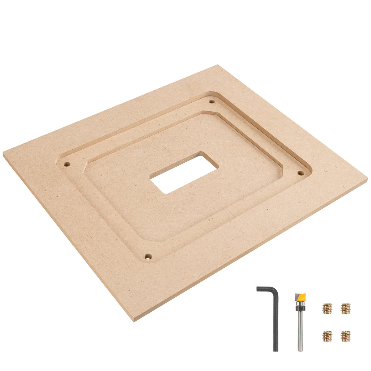 O'SKOOL router table insert template with MDF routing template for precise cutouts