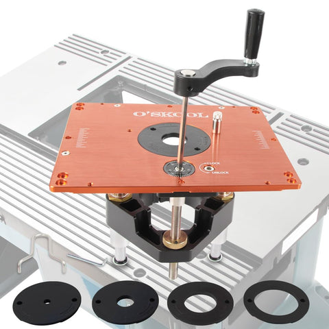 O'SKOOL RTS017 carriage with smooth 3-1/2 inch lift for precise routing.