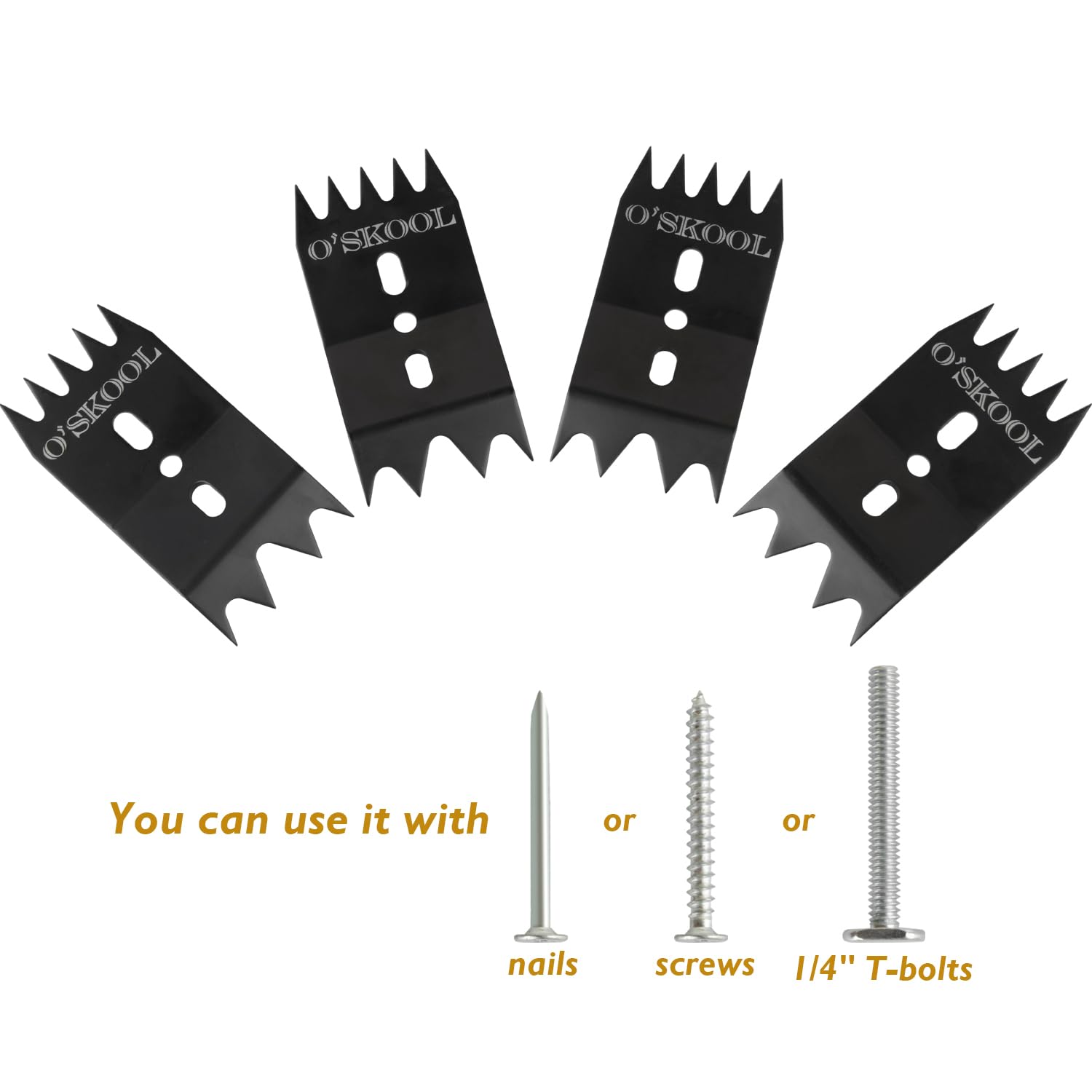 O'SKOOL slab dogs design B with five-point teeth for stable alignment during flattening