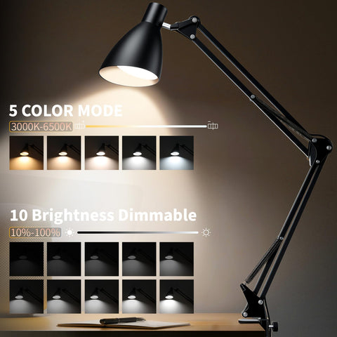 OSORD desk lamp with 360-degree adjustable base for precise task lighting