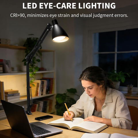 OSORD clamp-on desk light fits desks up to 2.2 inches thick