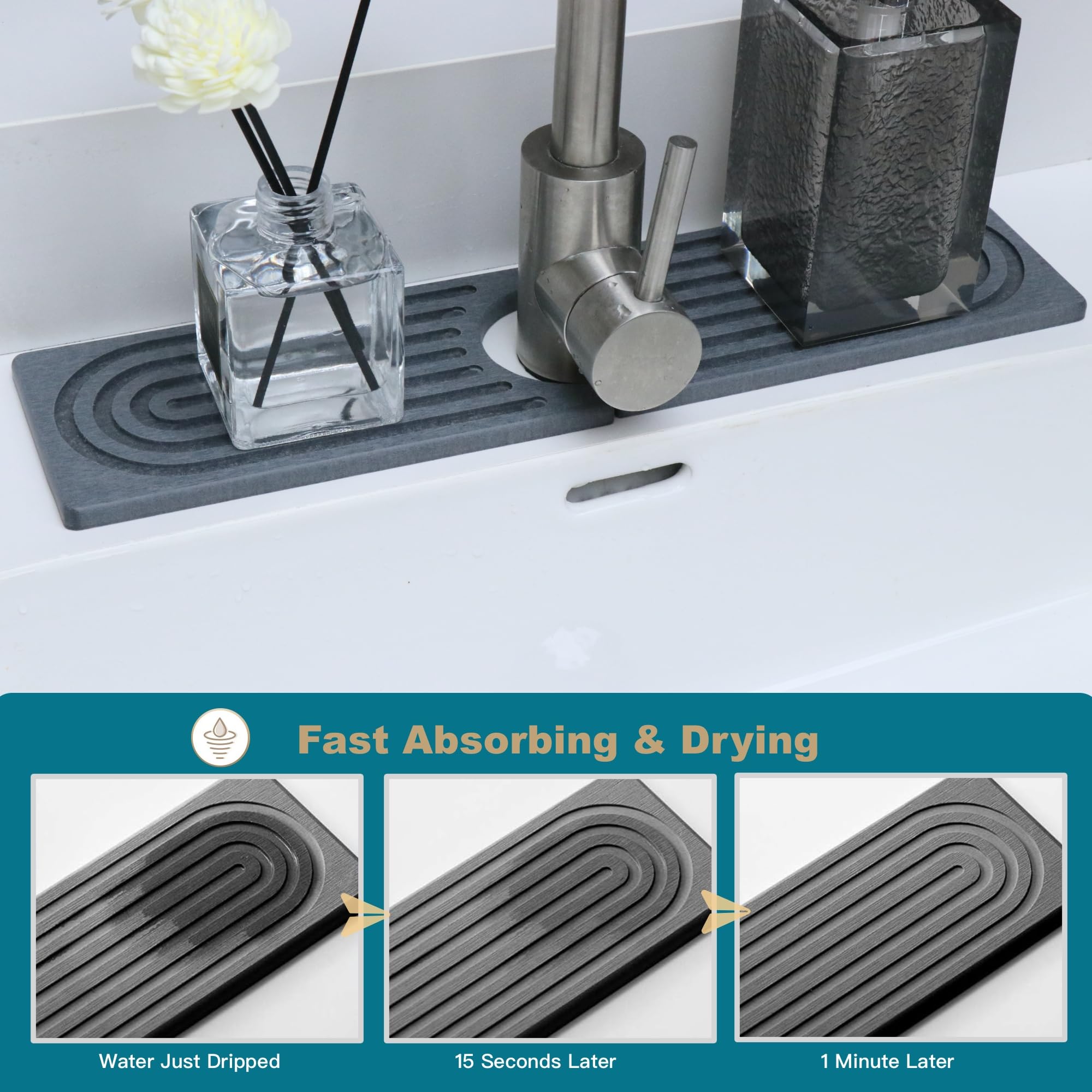 OSOVGO kitchen stone mat complements modern counters and tidy surfaces.