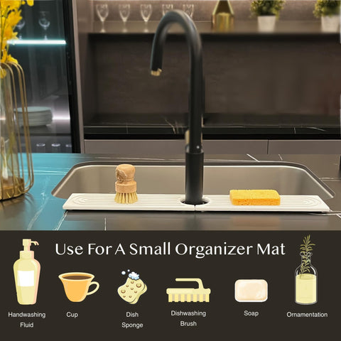 OSOVGO stone drying tray; white kitchen counter surface dries quickly.