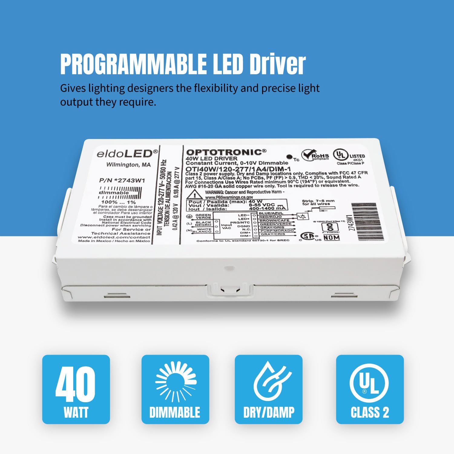 OSRAM OTi40W with 0-10V dimming demonstrates precise brightness control