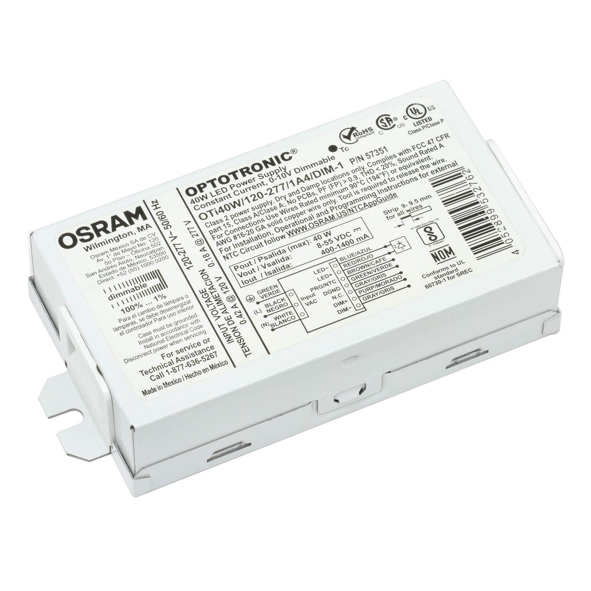 OSRAM OTi40W driver interior view highlights compact electronics and heat management