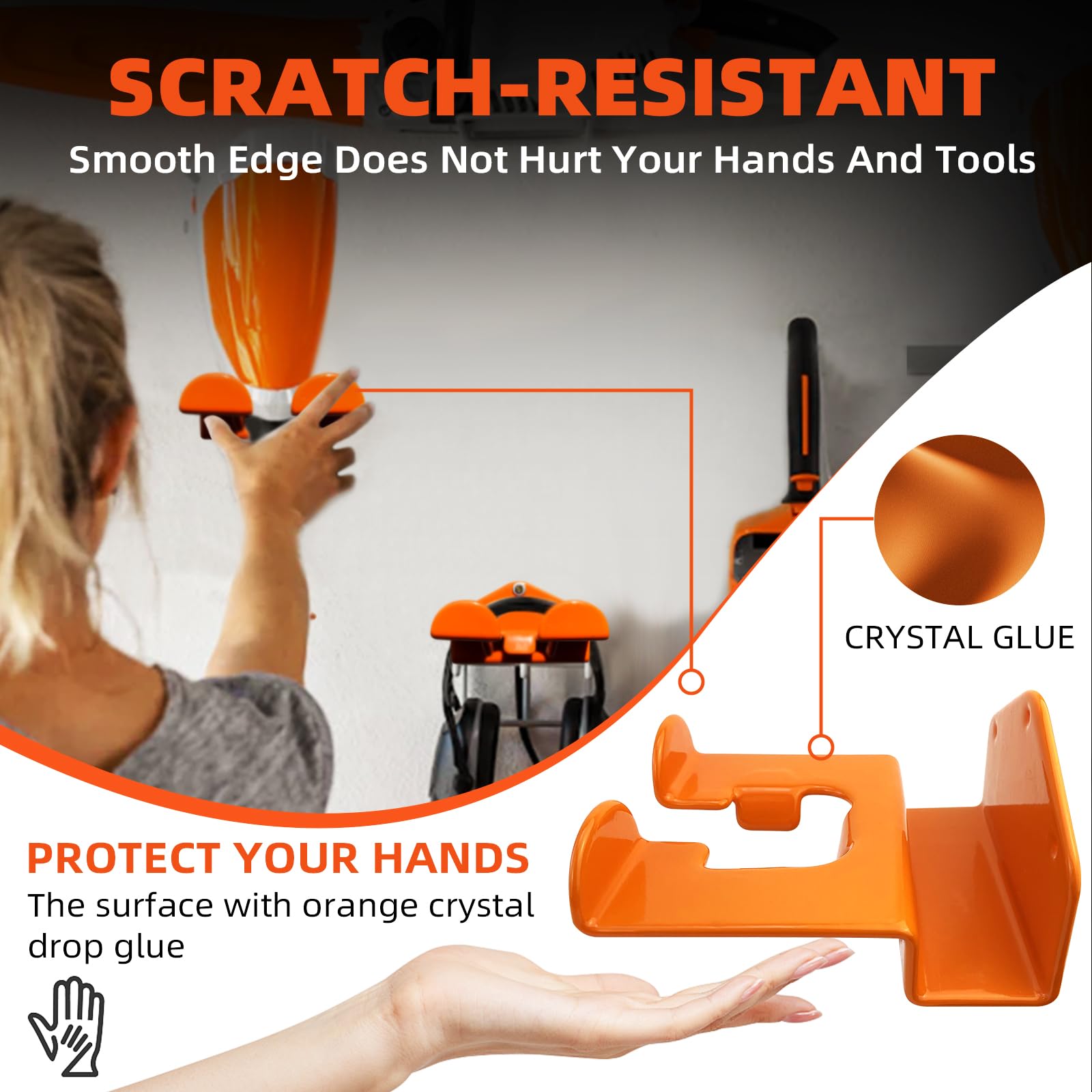 OSROENE Heavy-duty steel trimmer hanger supports garden tools securely