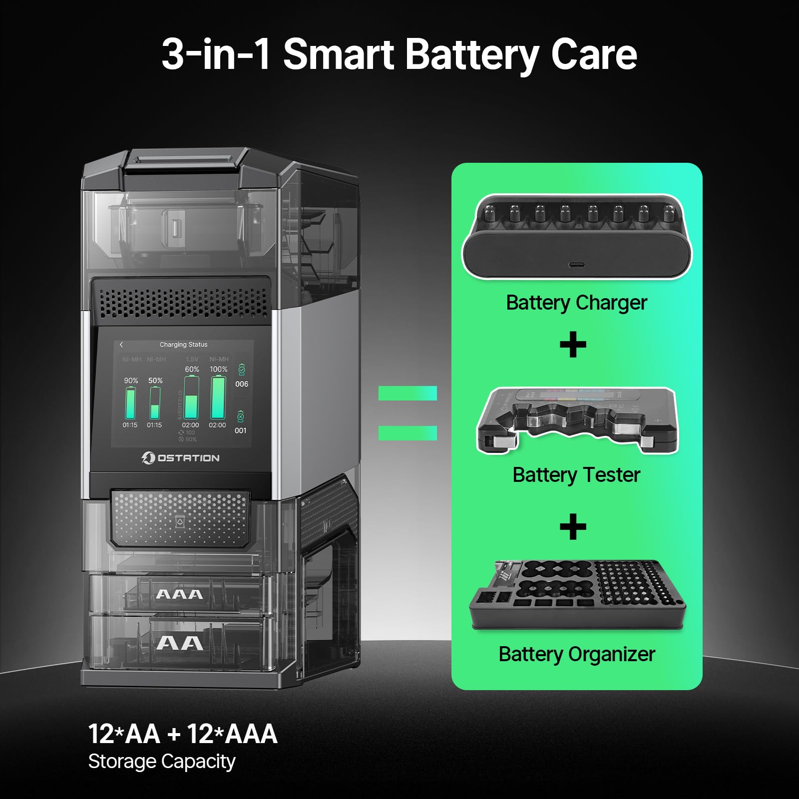 Ostation 2 Pro tester and organizer demonstrates built-in testing and storage features.