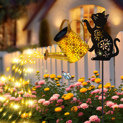 ostritec cat silhouette garden stake lights enhance nighttime curb appeal