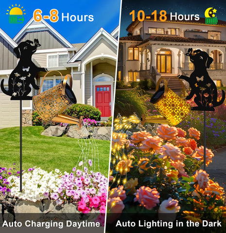 Ostritec dog silhouette garden stake along walkways and patios