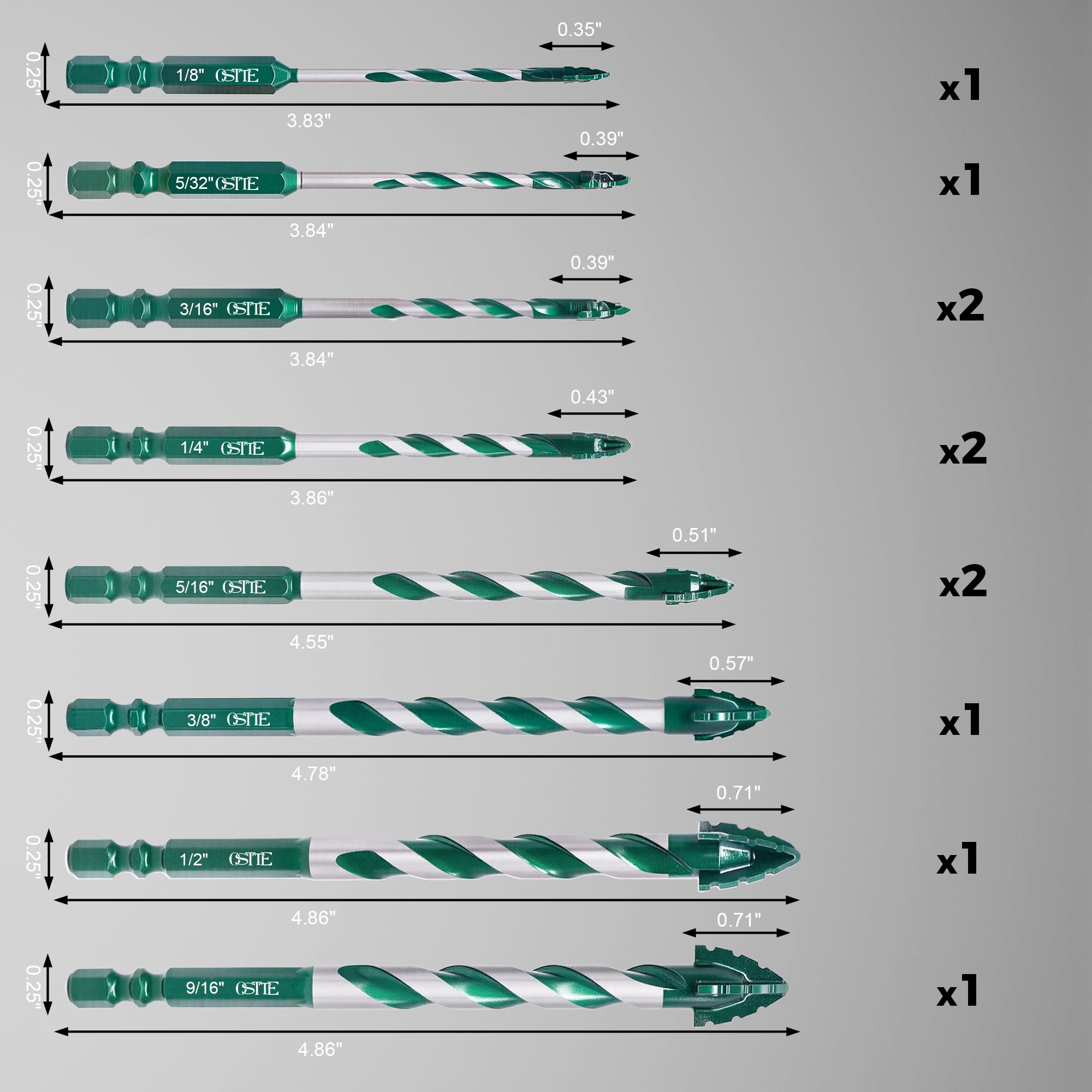 OSTTE YG6X carbide bits with high hardness and heat resistance.