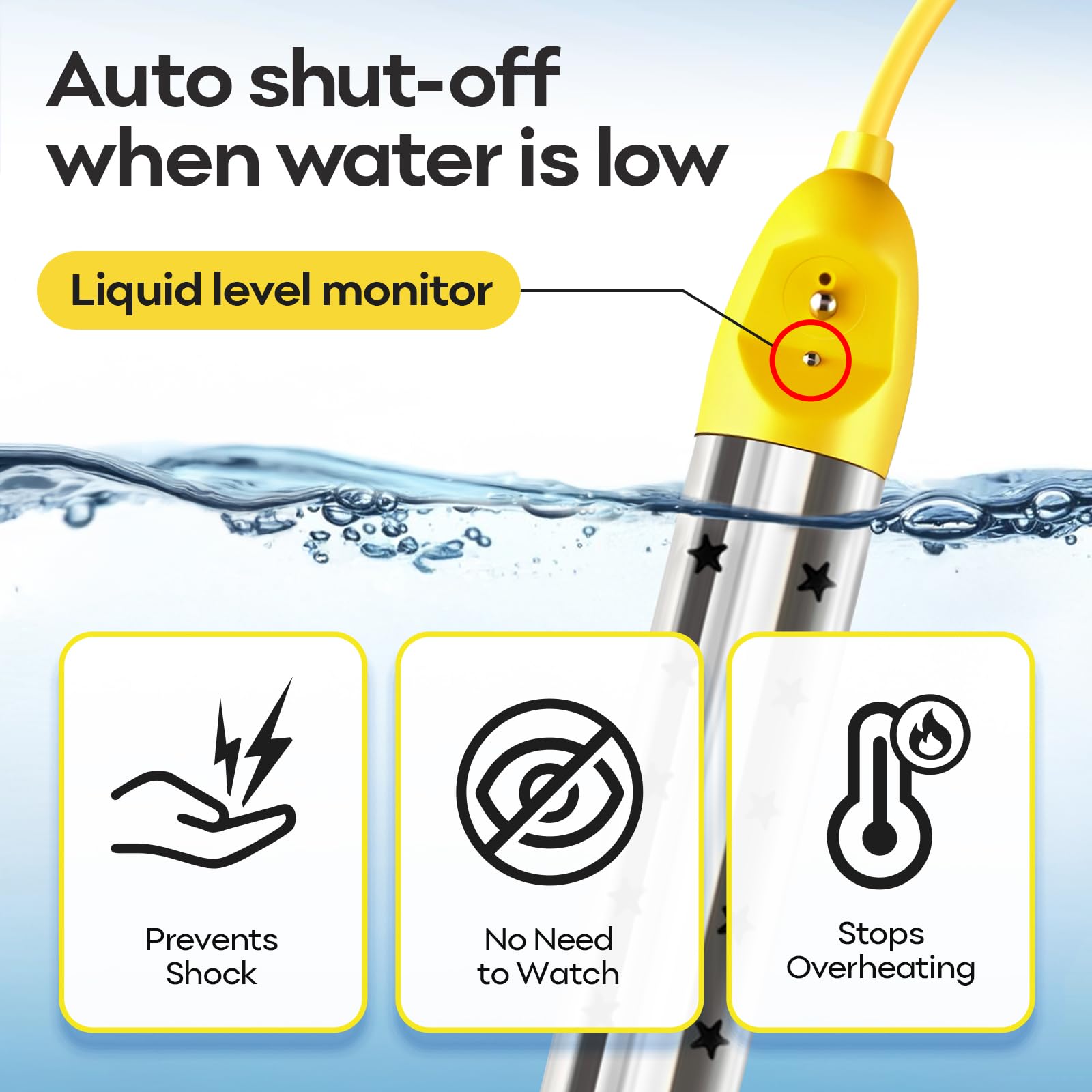 Ostutry immersion heater with 15 presets helps tailor baths and chores