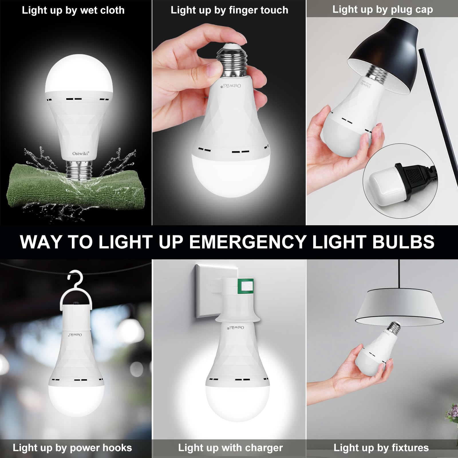 Ostwiki E27 base emergency bulb designed for versatile fixtures and easy replacement.