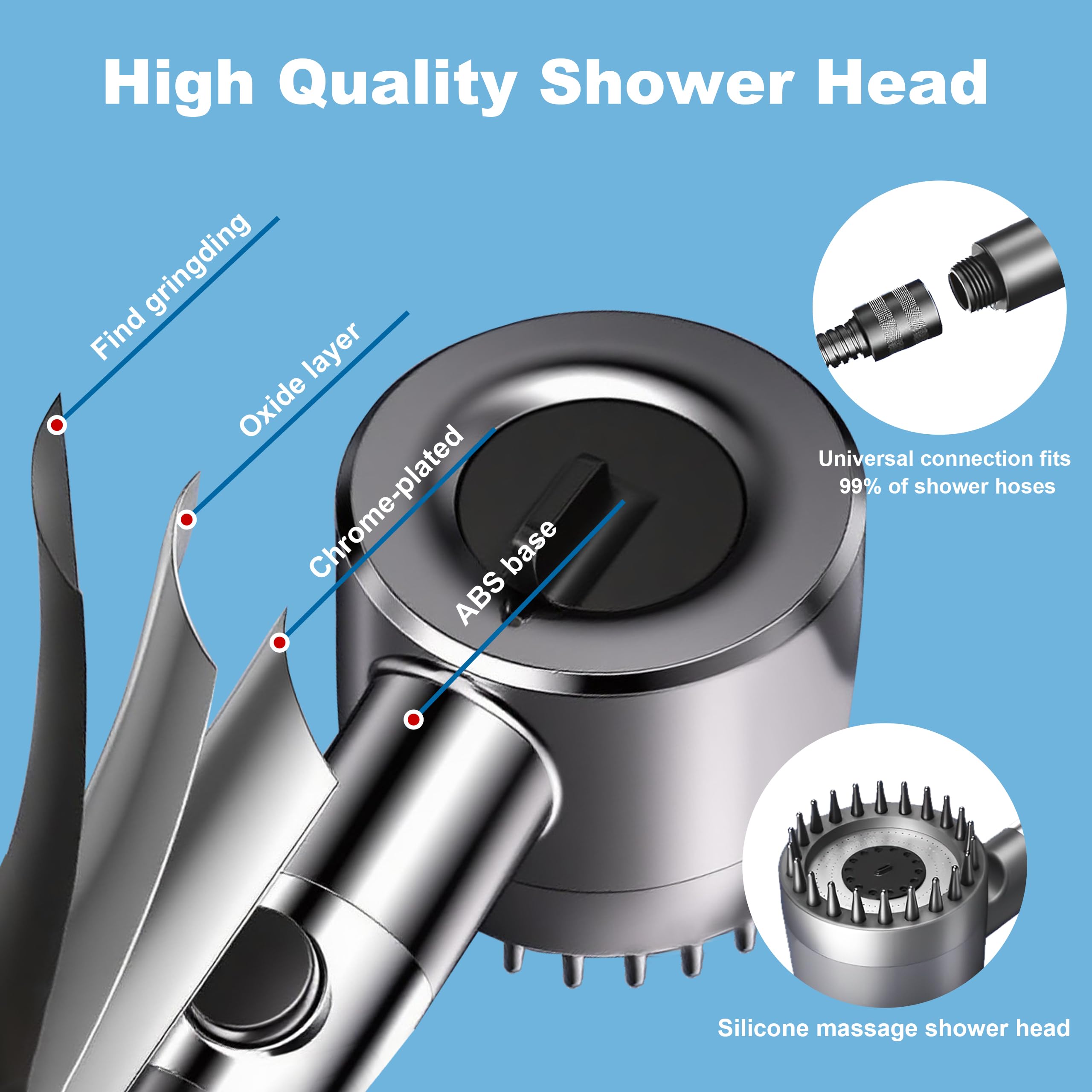 OTAVILEM easy-installation bracket fits standard shower arms quickly