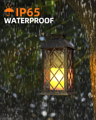 Otdair IP65 waterproof lantern endures rain for reliable outdoor lighting.