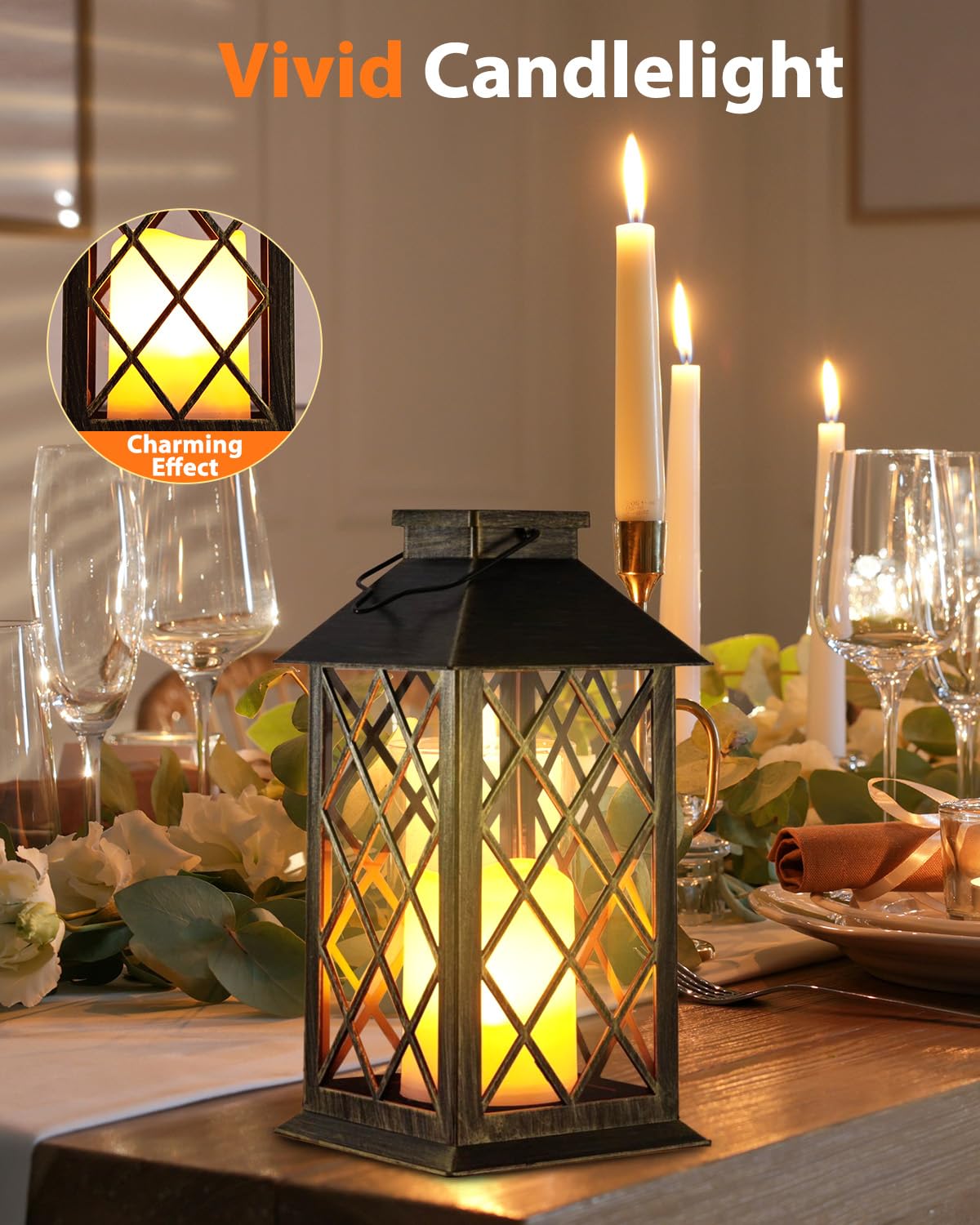 Otdair flickering LED candle delivers cozy evenings outdoors.