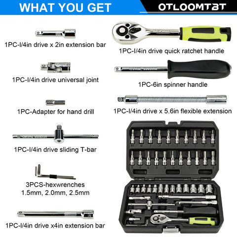 OTLOOMTBT 1/4 drive ratchet with comfortable grip