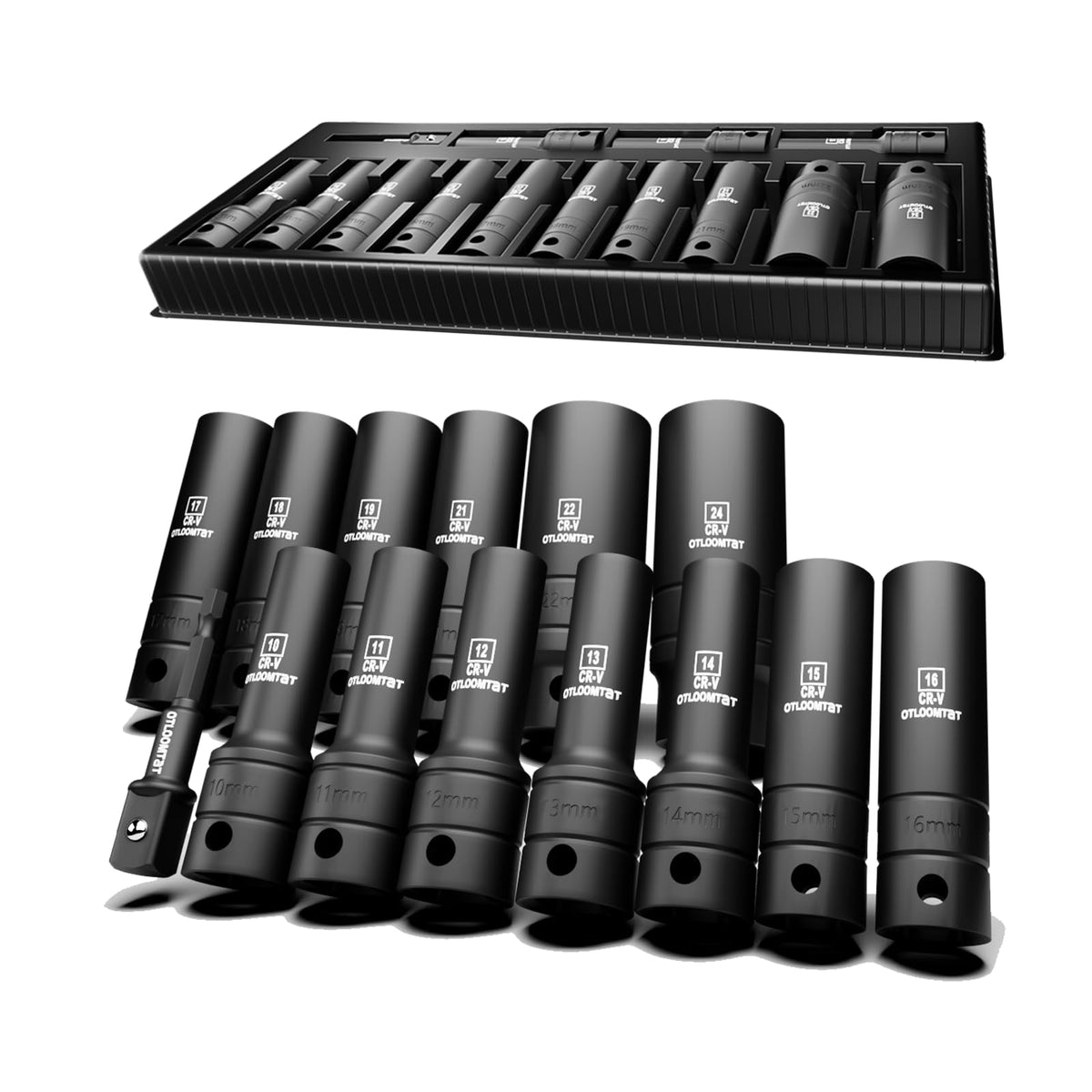 OTLOOMTBT 14-piece socket set with half-inch drive ready for heavy-duty automotive work