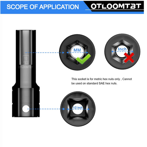OTLOOMTBT deep 10mm socket for tight spaces and precise metric fit