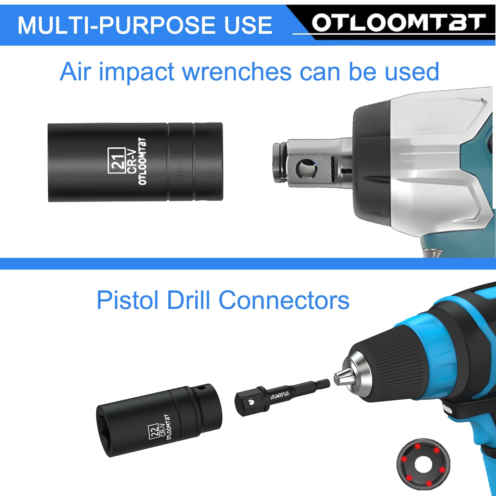 OTLOOMTBT deep 15mm socket with thick flank for secure engagement