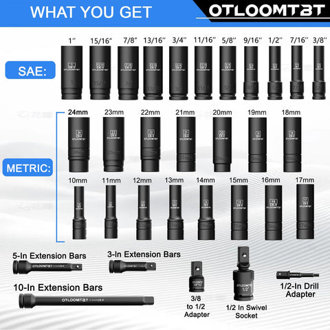 OTLOOMTBT extension bar included for versatile reach during repairs