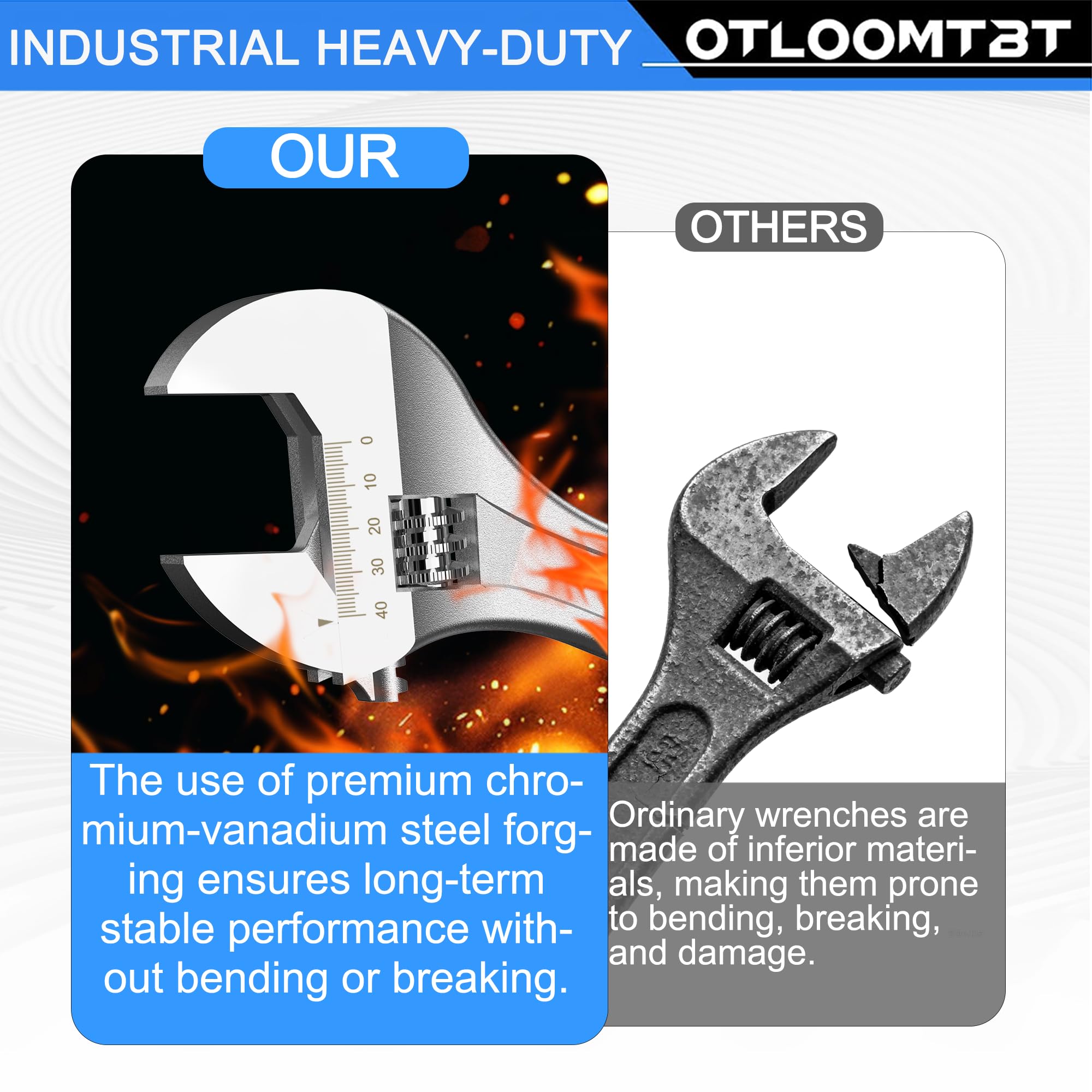 OTLOOMTBT heavy-duty case keeps wrenches organized on the workbench.