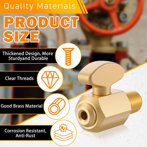 Otoolling brass drain valve for air brake tanks with 1/4in NPT, quick drainage.