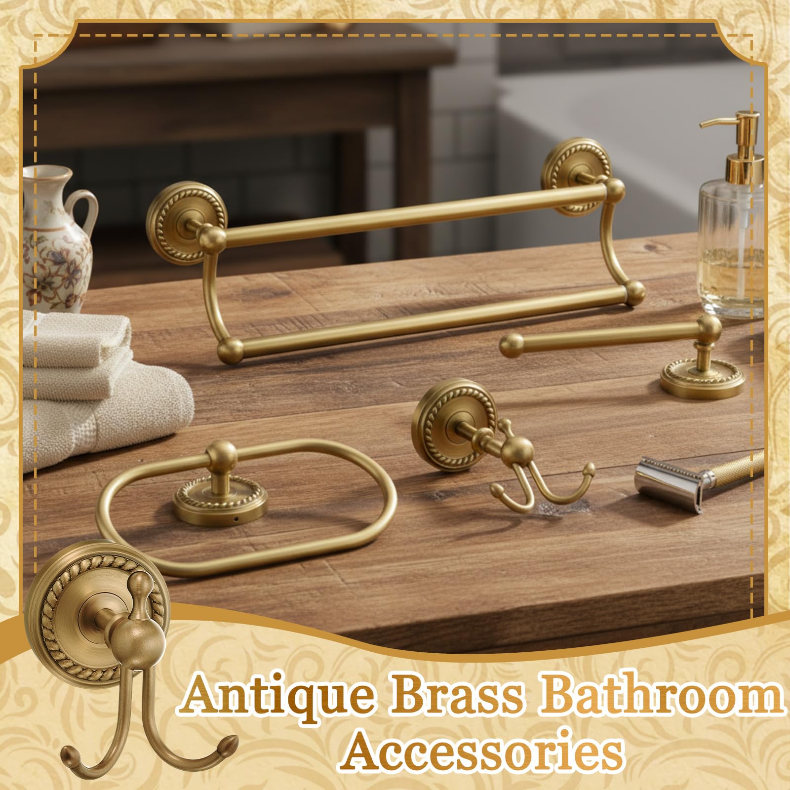 Otoolling durable brass finish resists corrosion for long-lasting use.