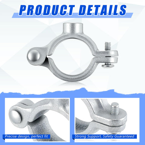 Galvanized-iron hanger by Otoolling grips 3/4-in pipes securely.