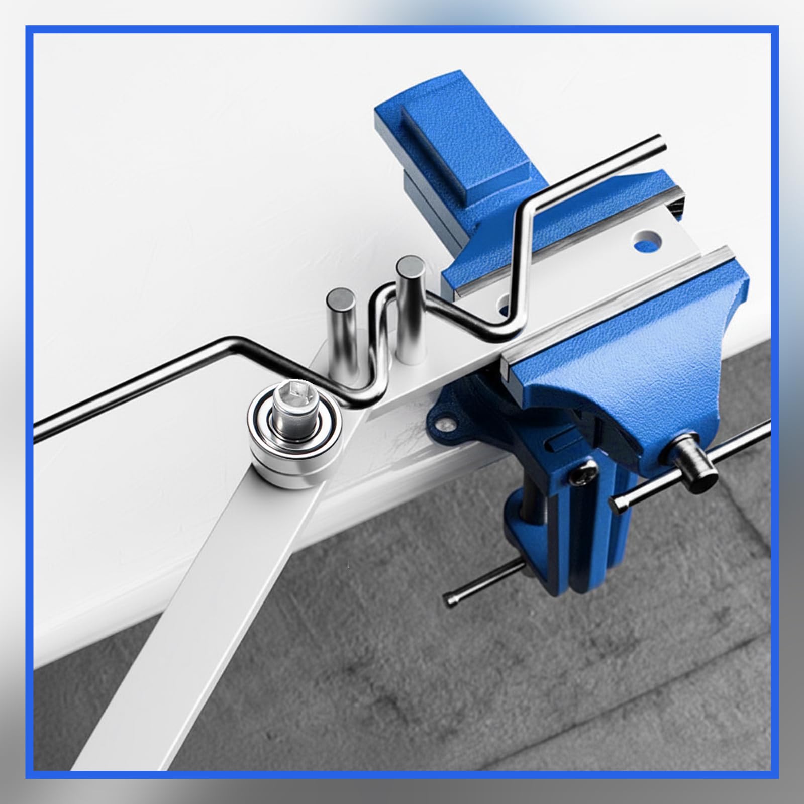 Otoolling portable bender installs quickly and stays secure on a bench