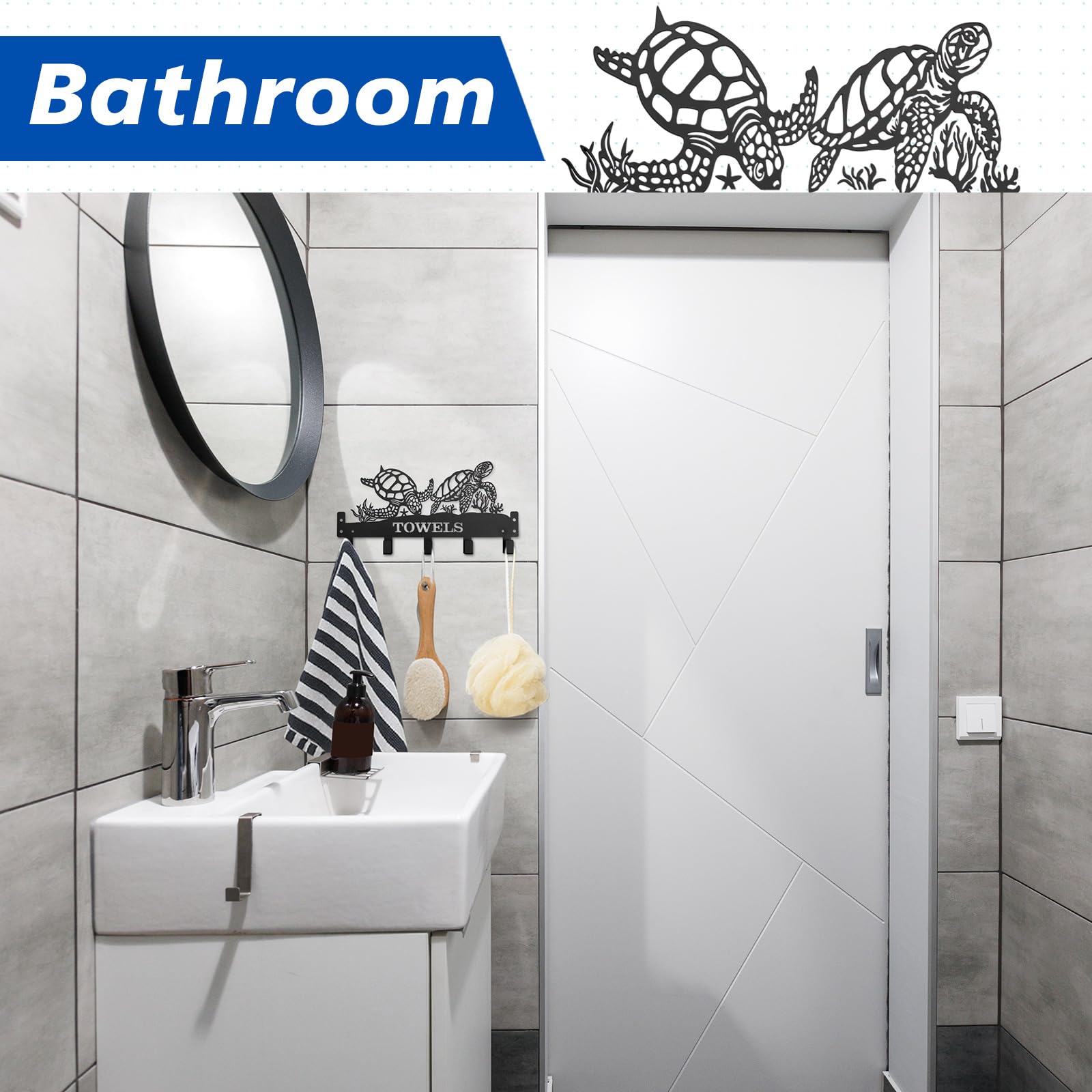 Versatile use: towels, coats, and bags on the over-the-door hook